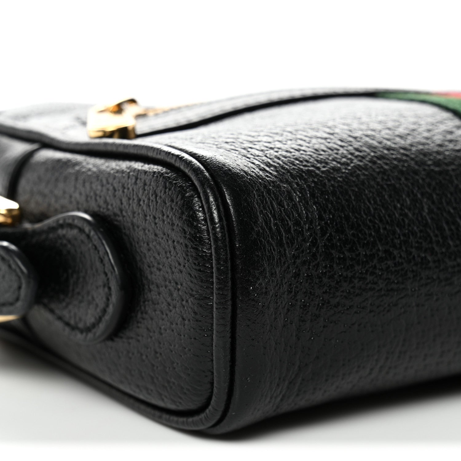 Gucci Calfskin Web Mini Ophidia Shoulder Bag Black