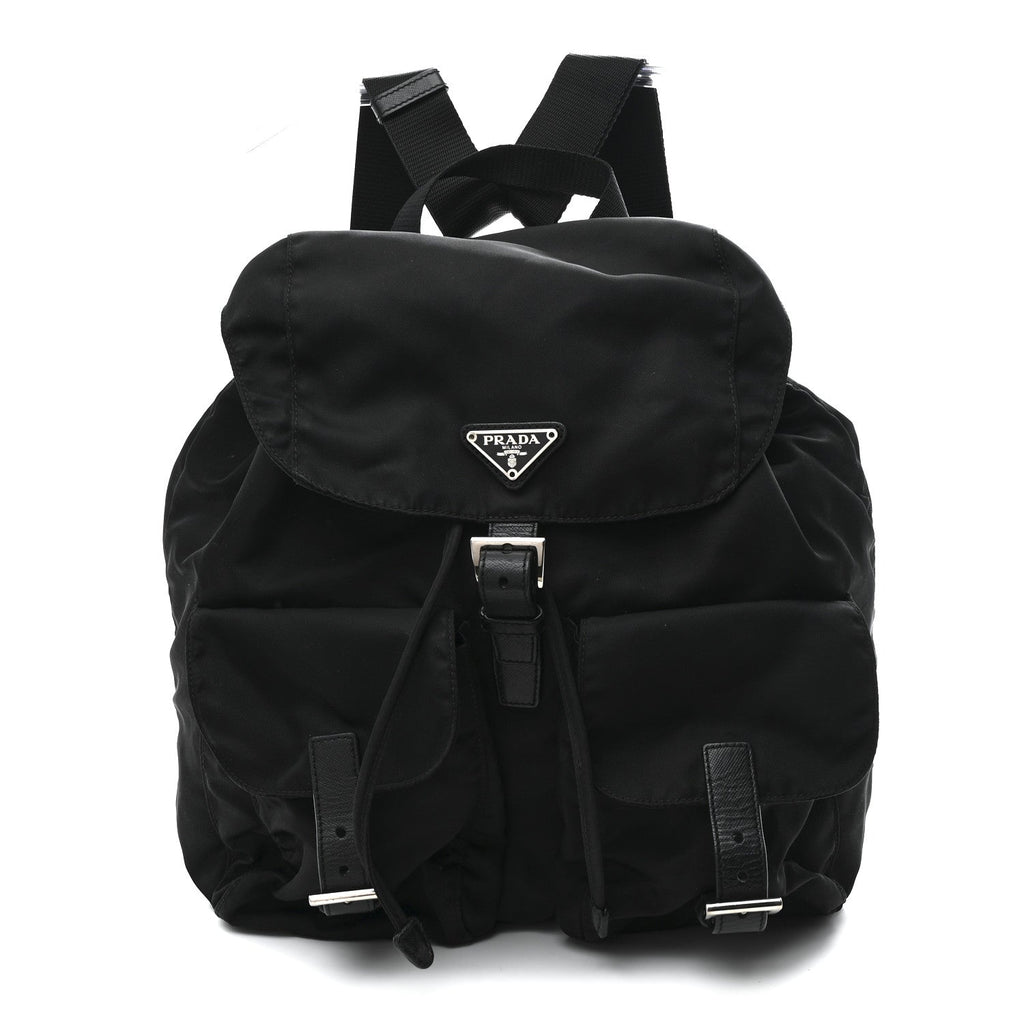 Prada Tessuto Nylon Saffiano Medium Backpack Black