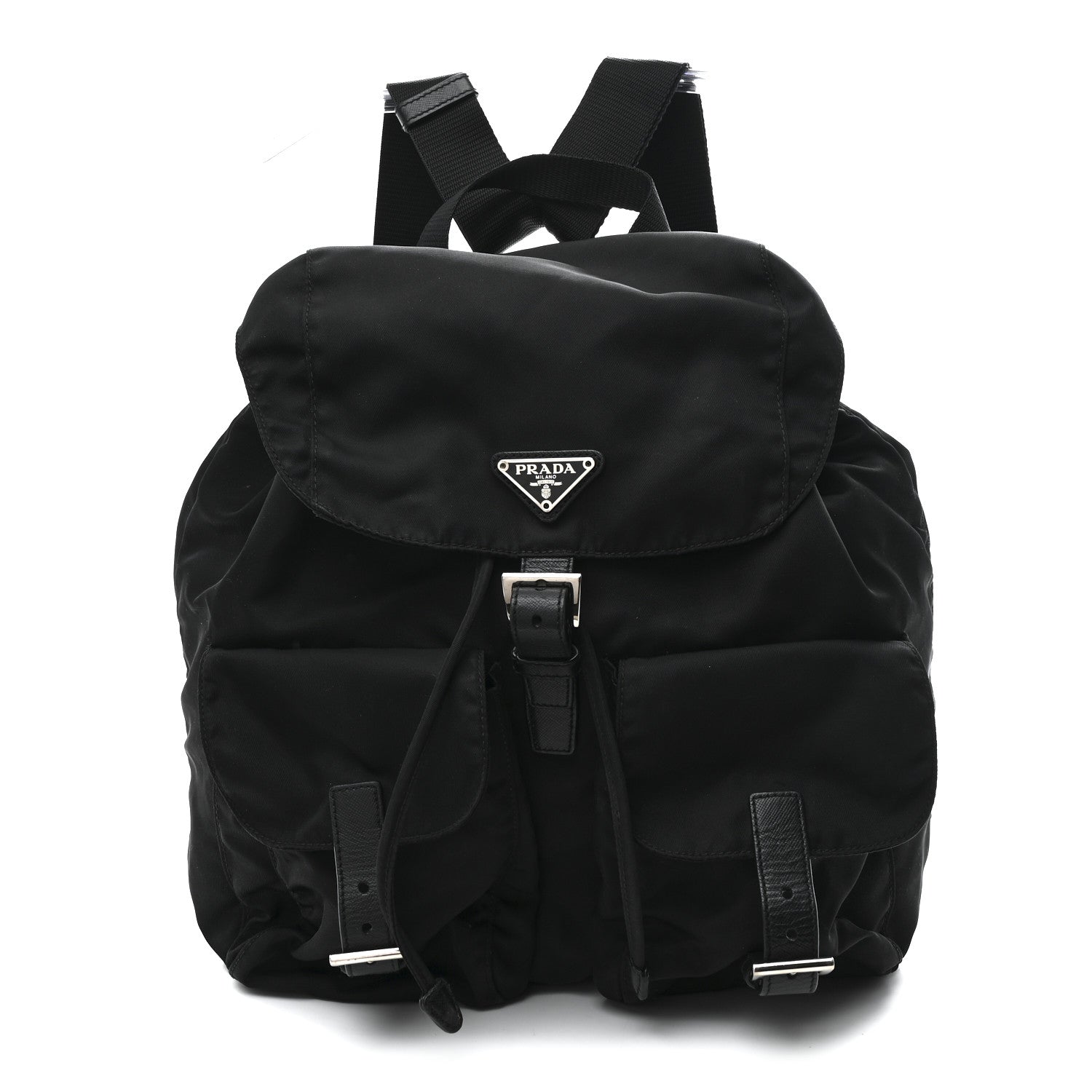 Prada Tessuto Nylon Saffiano Medium Backpack Black