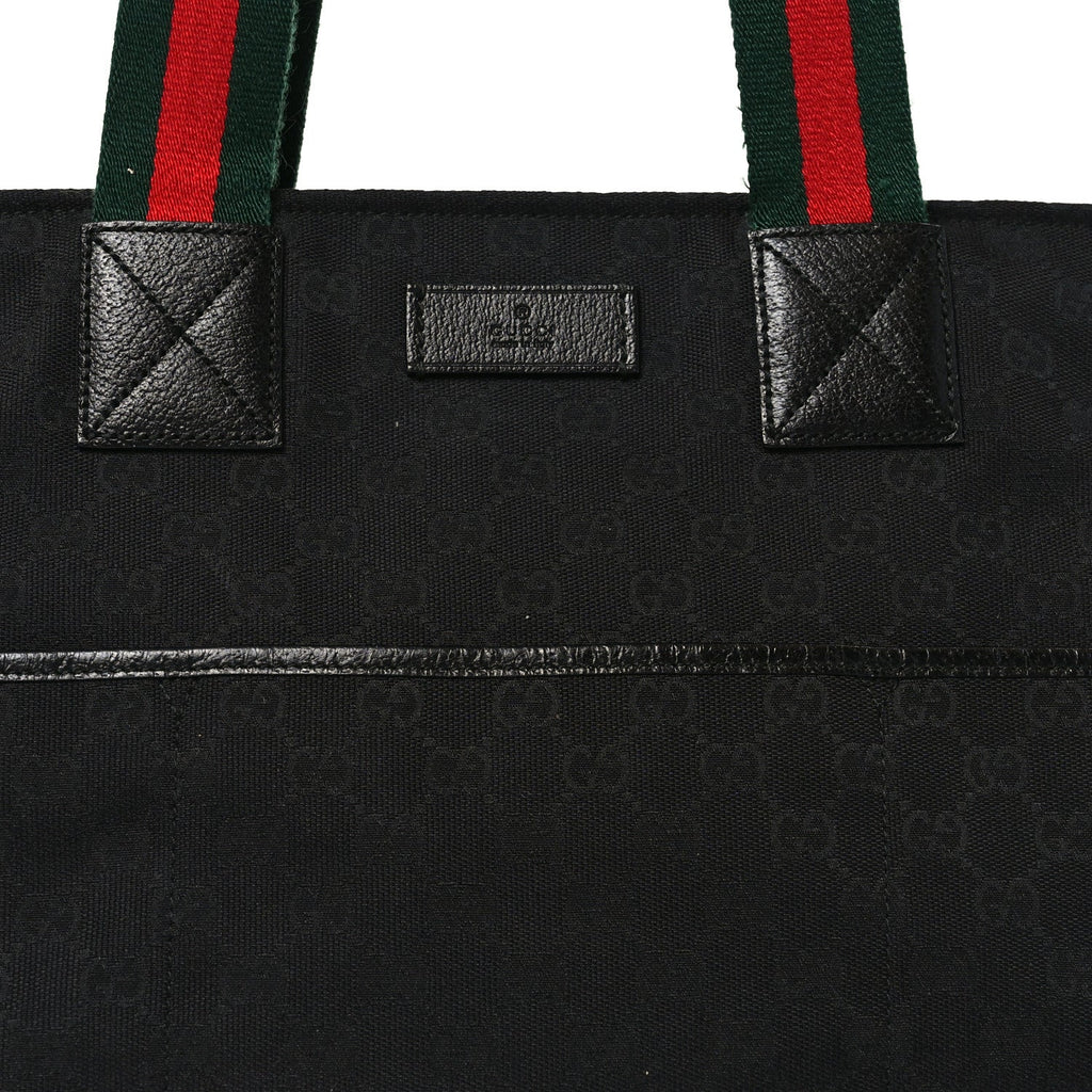 Gucci Monogram Web Large Diaper Tote Black