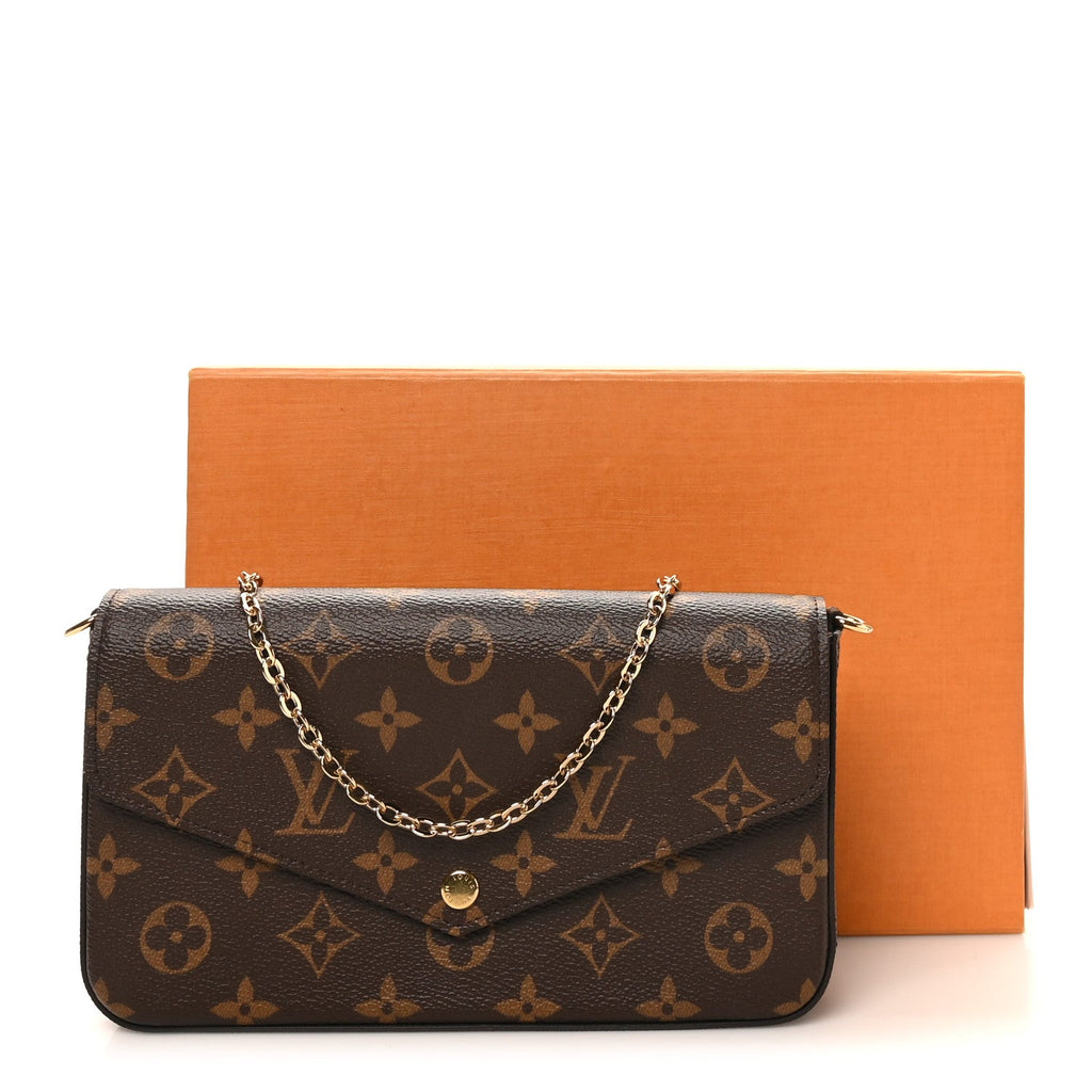 Louis Vuitton Monogram Pochette Felicie Chain Wallet Fuchsia