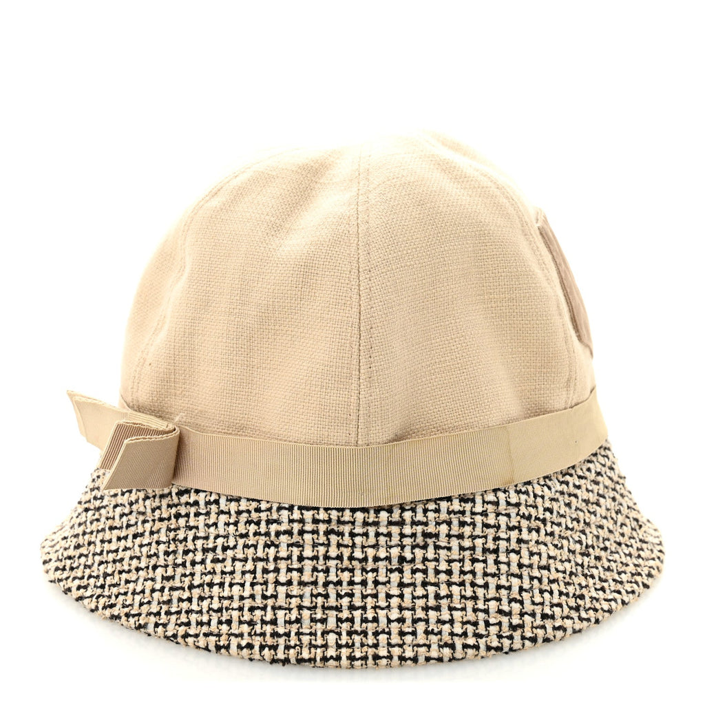 Chanel Tweed Bucket Hat 57 Beige