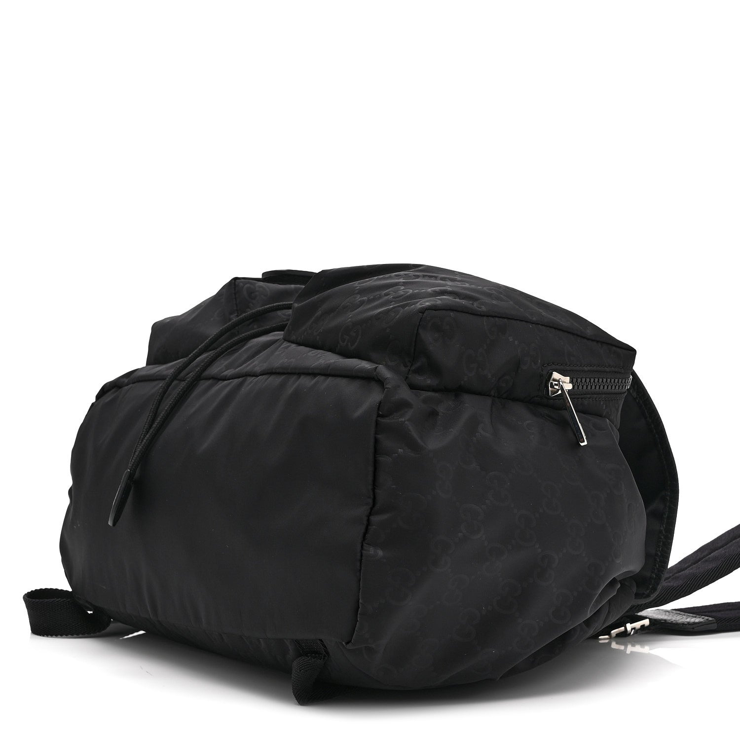 Gucci Nylon Monogram Medium Light Single Buckle Backpack Black