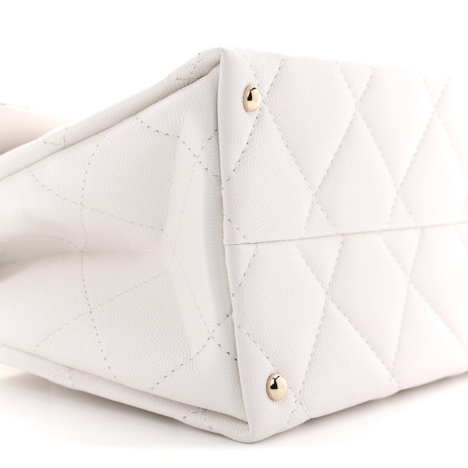 Chanel Caviar Quilted Medium Retro Twist Top Handle Flap White
