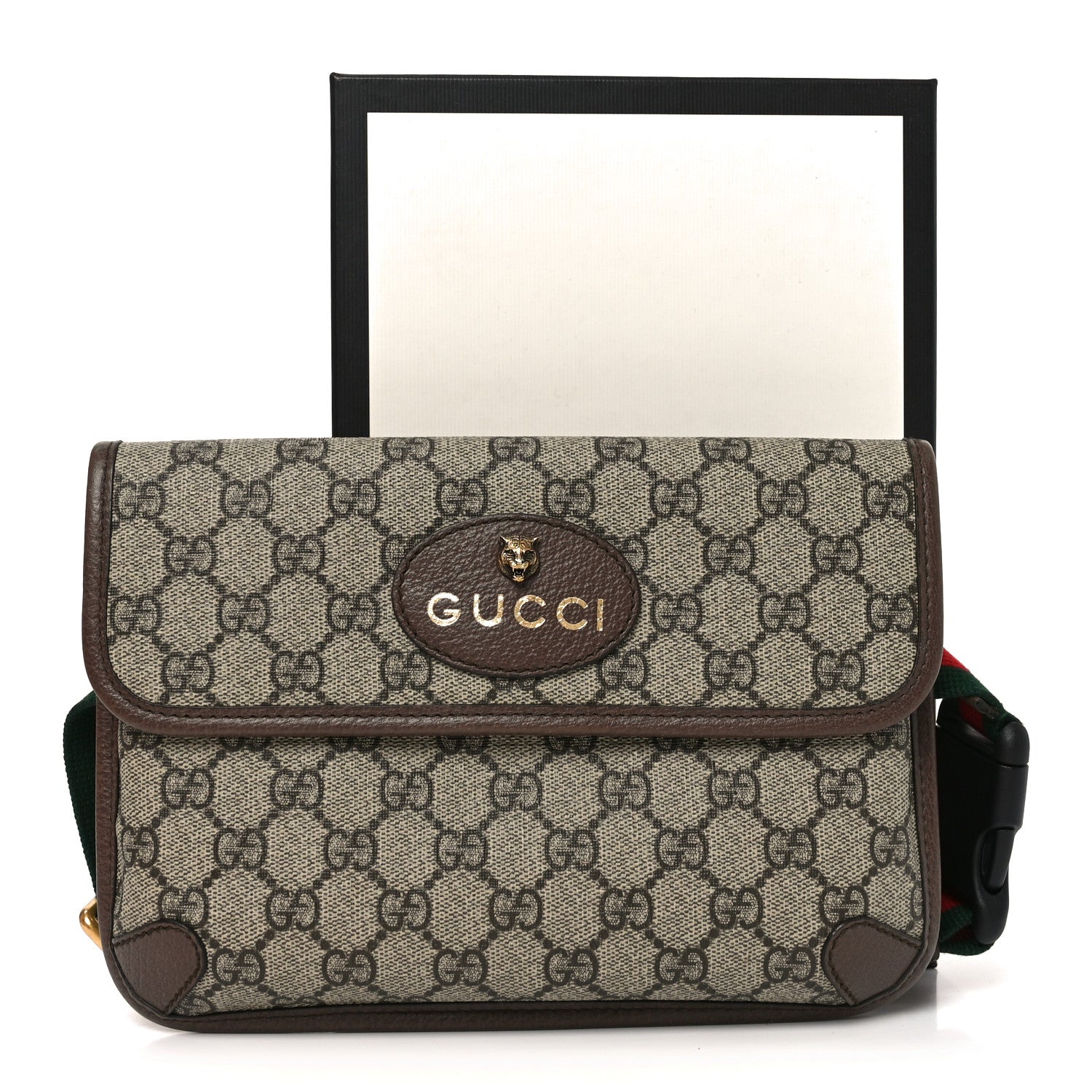 Gucci GG Supreme Monogram Neo Vintage Web Belt Bag Brown
