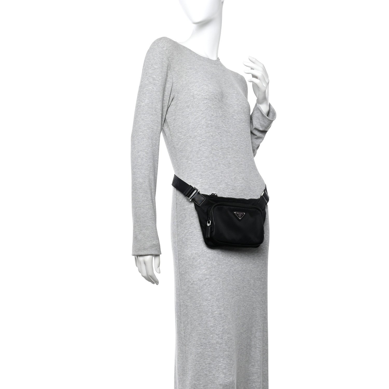 Prada Re-Nylon Saffiano Belt Bag Black