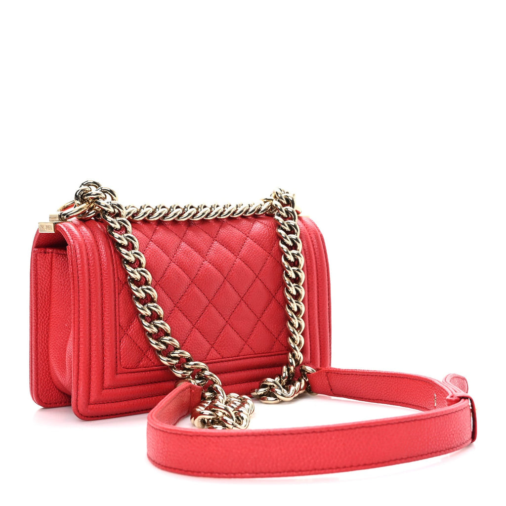 Chanel Caviar Quilted Small Boy Flap Red