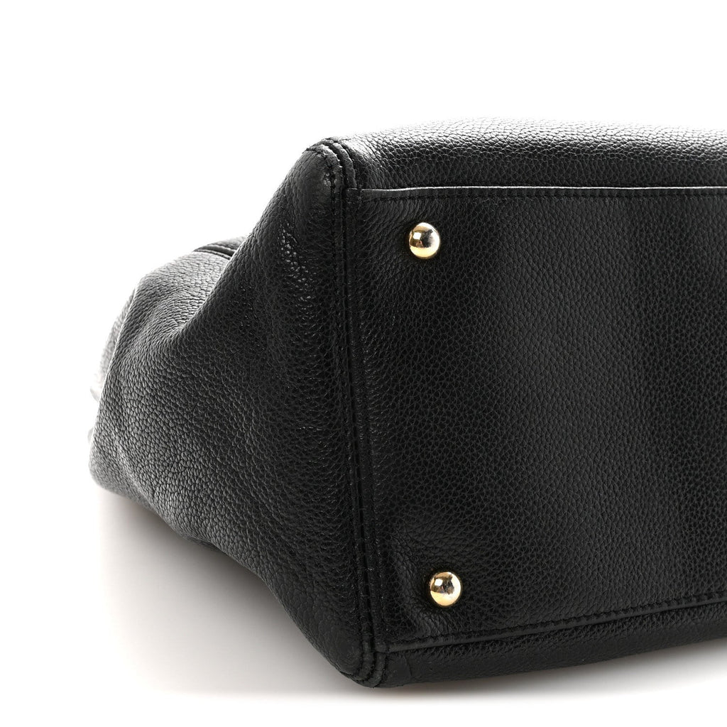 Chanel Calfskin Cerf Executive Shopper Tote Black