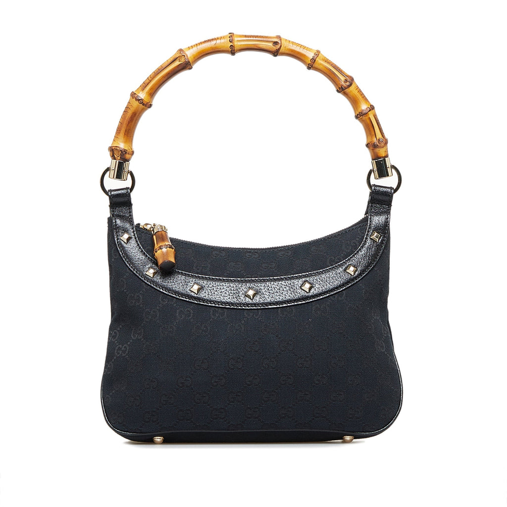 GUCCI GG Canvas Bamboo Anita Handbag