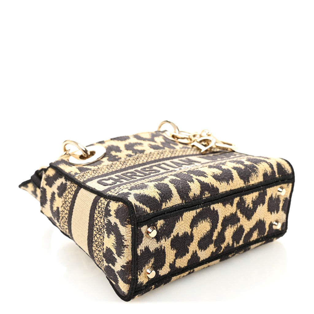 Christian Dior Canvas Mini Mizza Embroidered Lady D-Lite Beige Multicolor