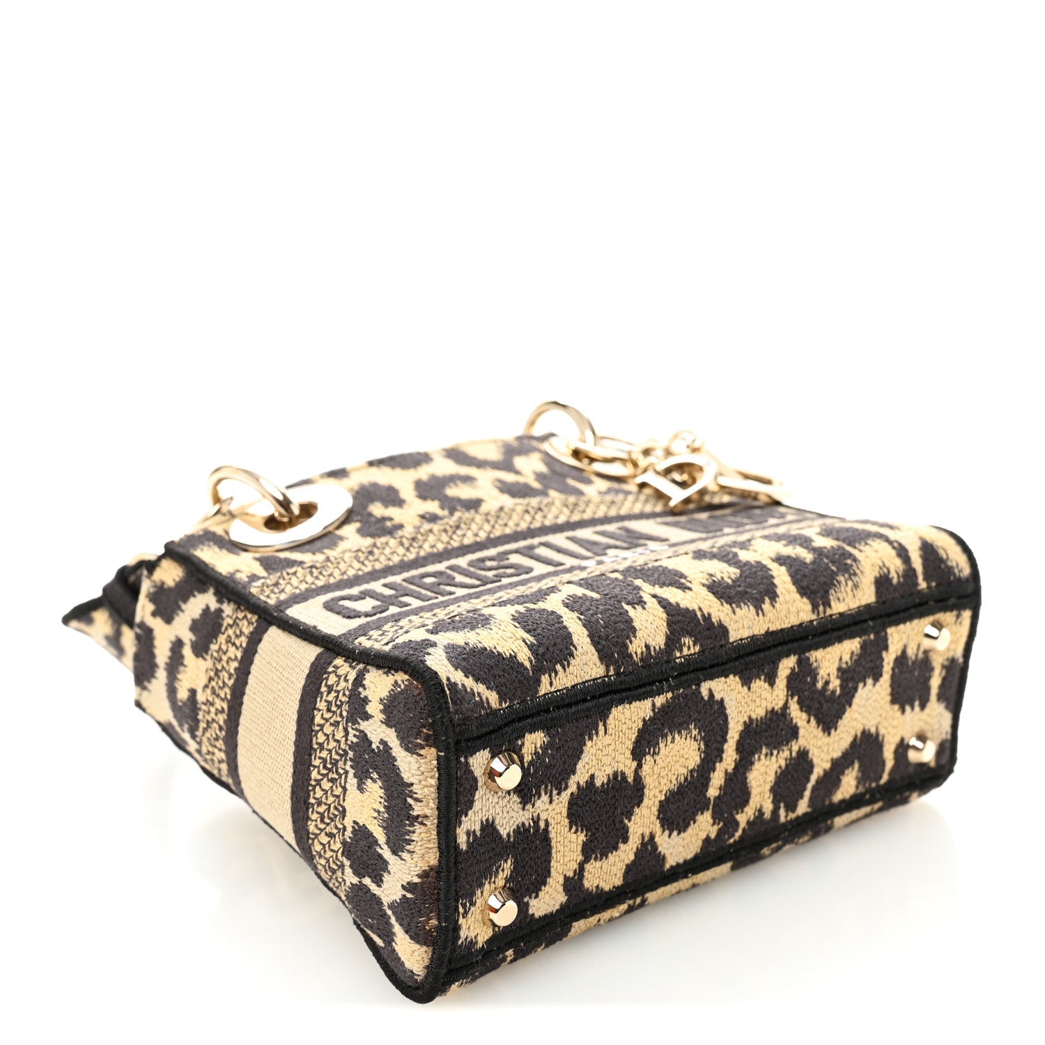 Christian Dior Canvas Mini Mizza Embroidered Lady D-Lite Beige Multicolor