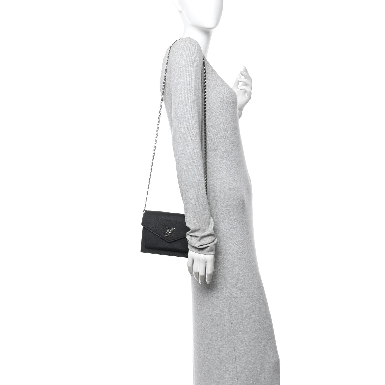 Louis Vuitton Soft Calfskin My Lockme Chain Pochette Black