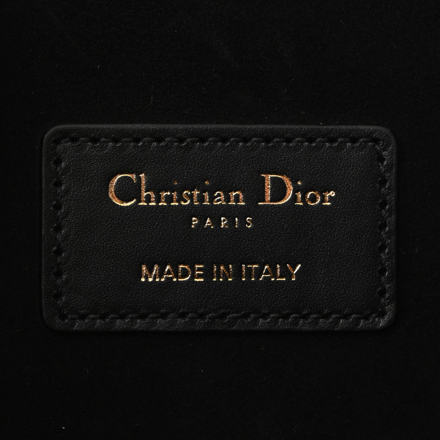 Christian Dior Calfskin CD Embossed Medium C'est Chain Bucket Bag Black