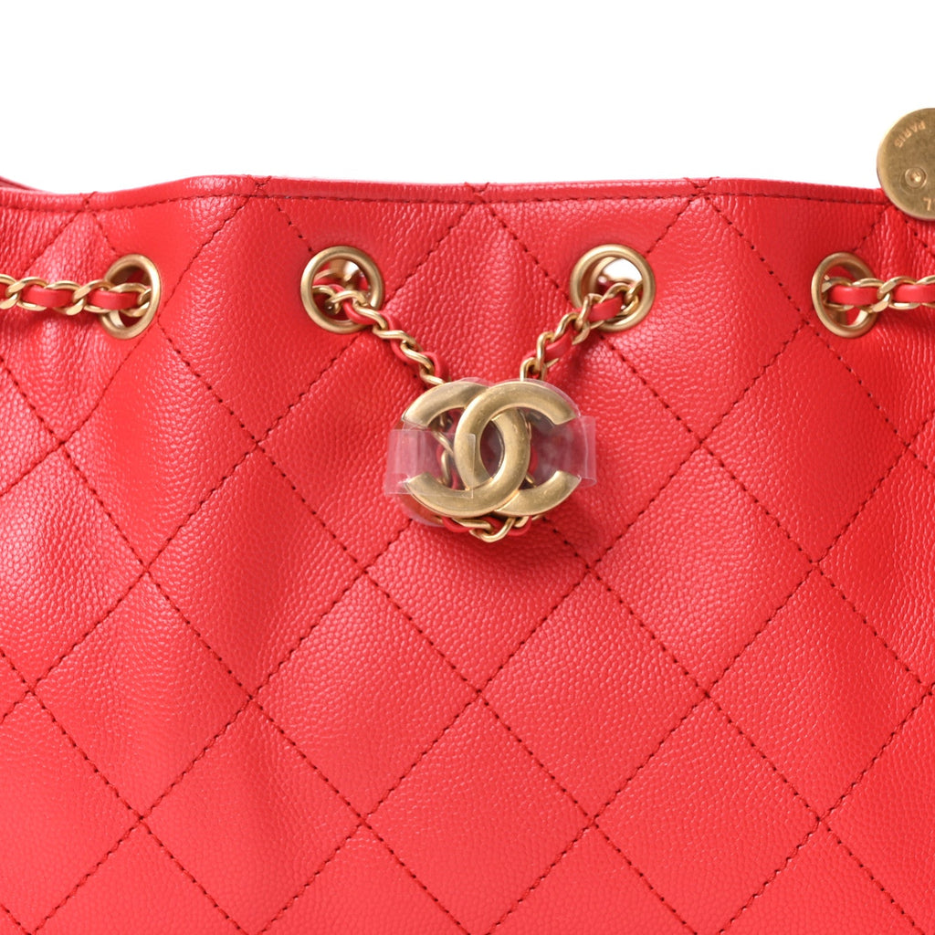 Chanel Caviar Quilted Mini Chanel 25 Handbag Dark Red