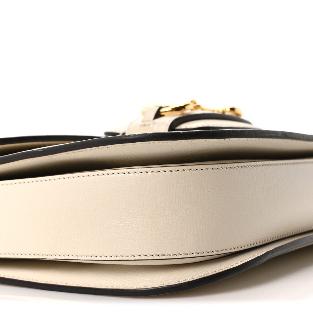 Gucci Azalea Calfskin Horsebit 1955 Shoulder Bag Mystic White