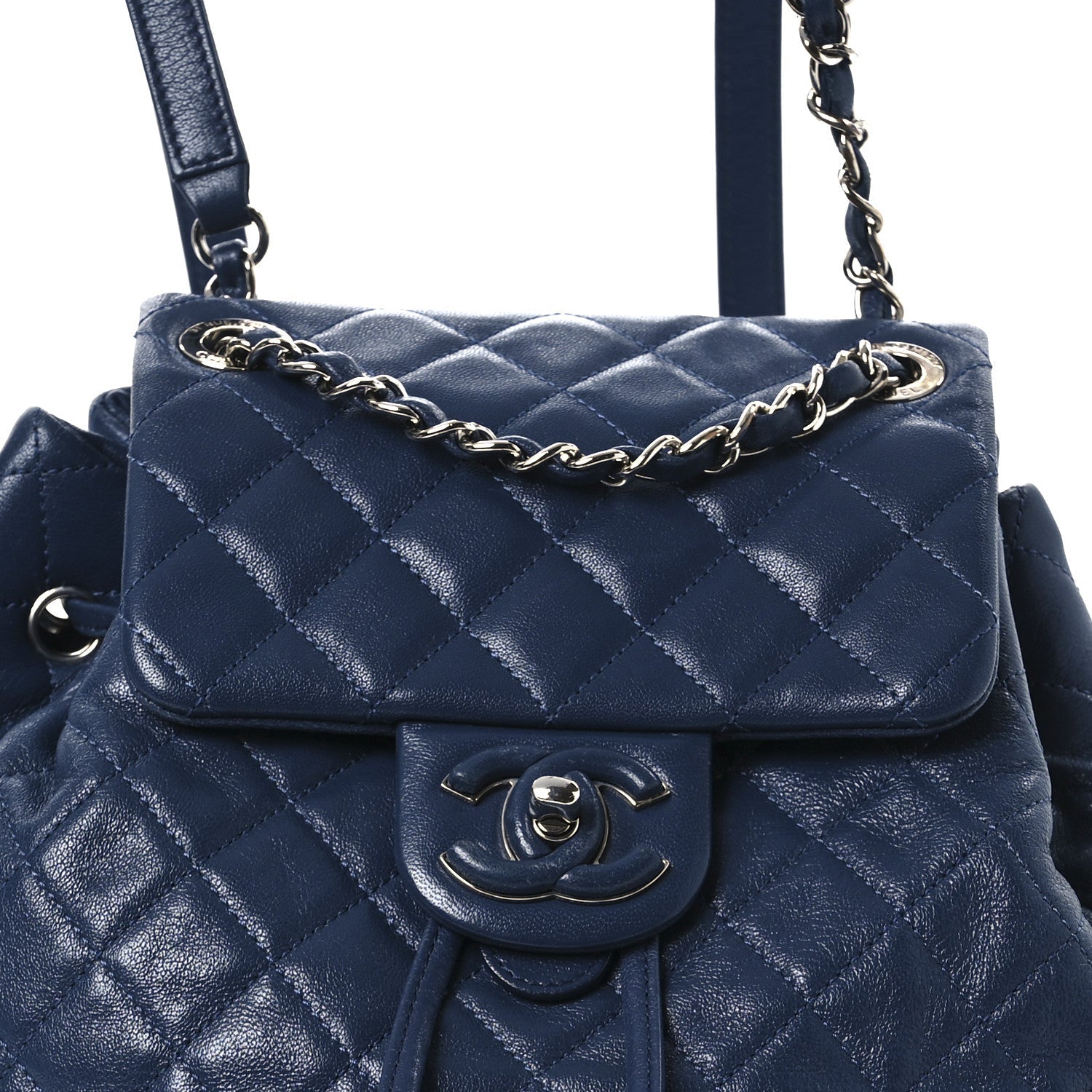 Chanel Calfskin Quilted Small Urban Spirit Backpack Blue