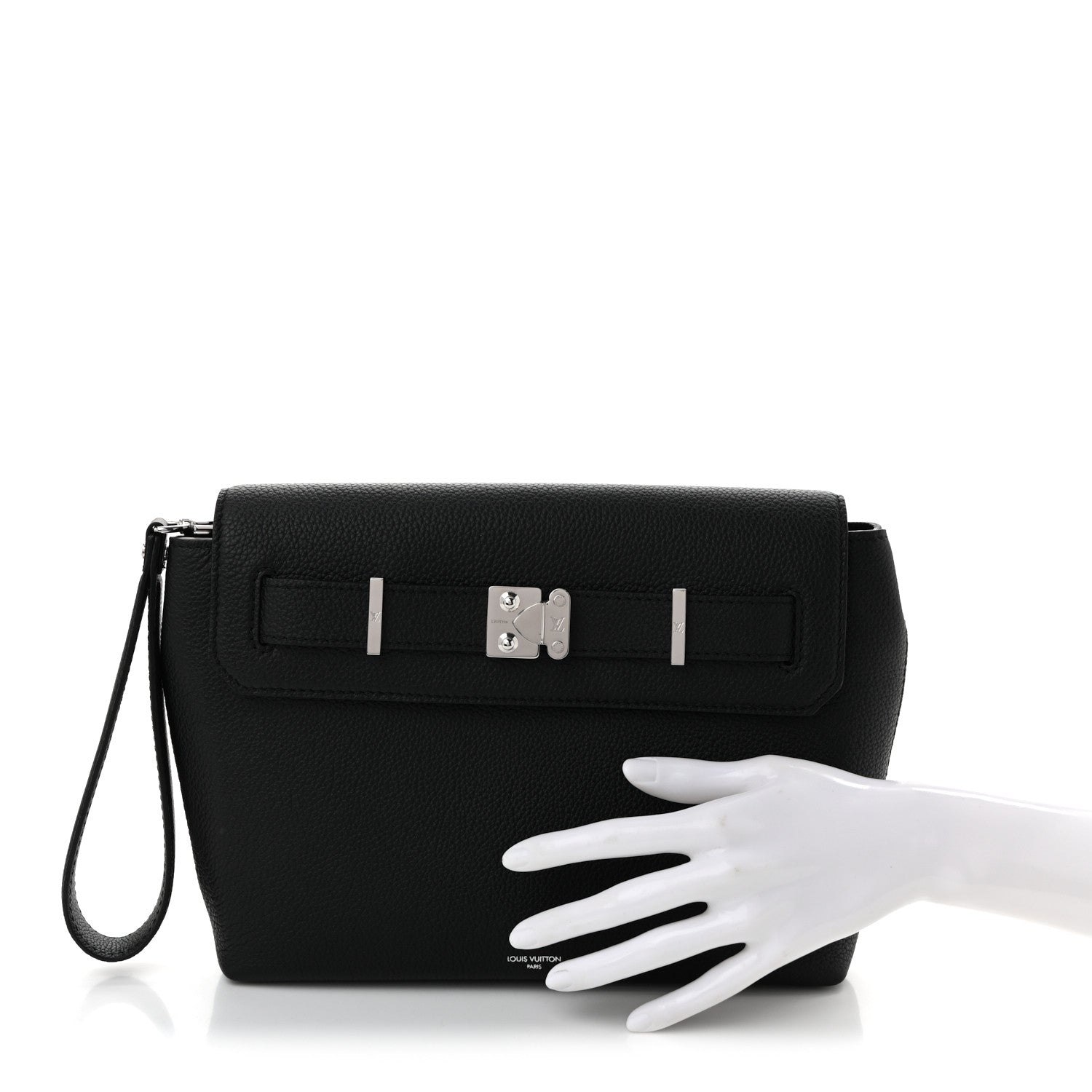 Louis Vuitton Cuir Millesime Georges Pouch Black