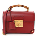 Gucci Azalea Calfskin Small Padlock Bamboo Shoulder Bag Romantic Cerise