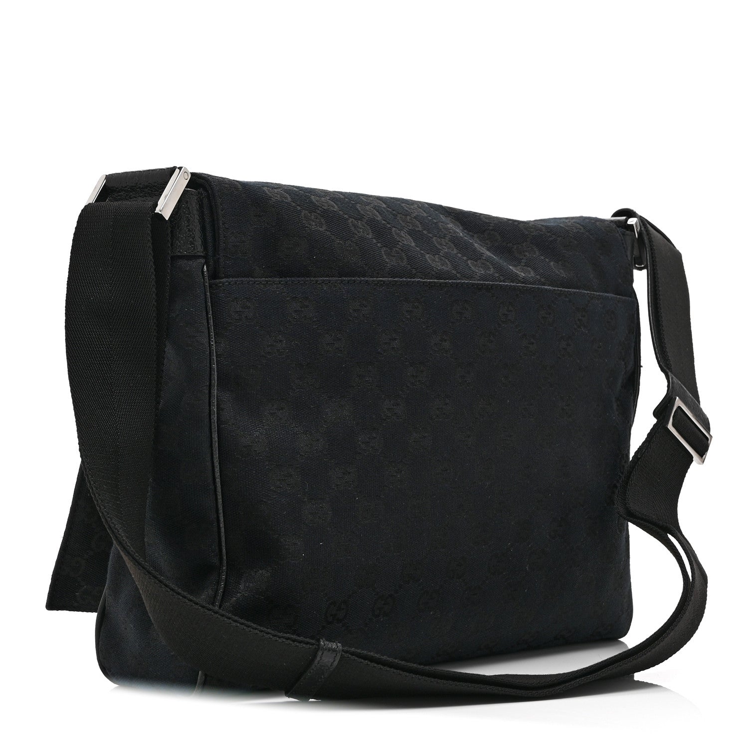 Gucci Monogram Small Flap Messenger Bag Black