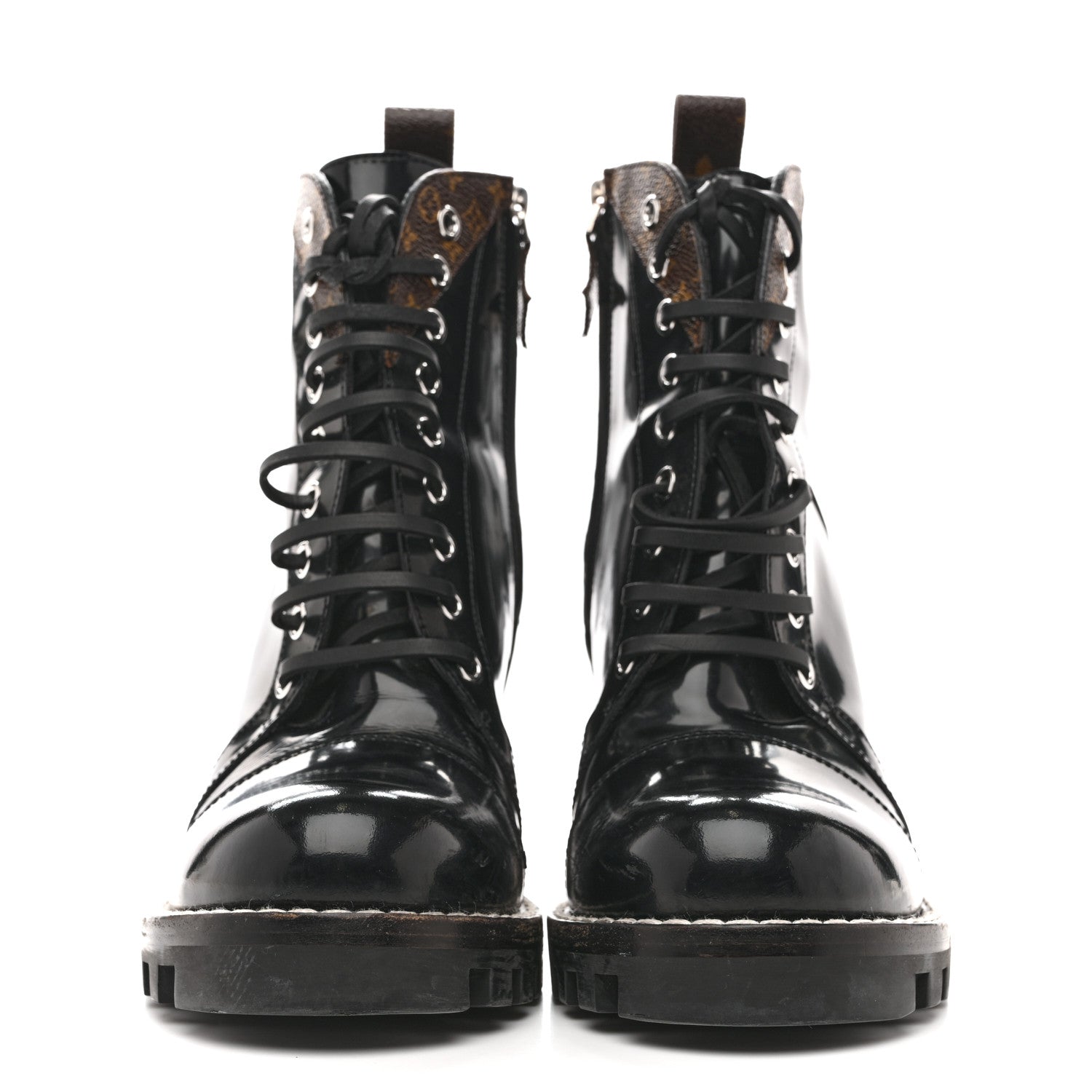 Louis Vuitton Glazed Calfskin Monogram Star Trail Ankle Boots 39 Black