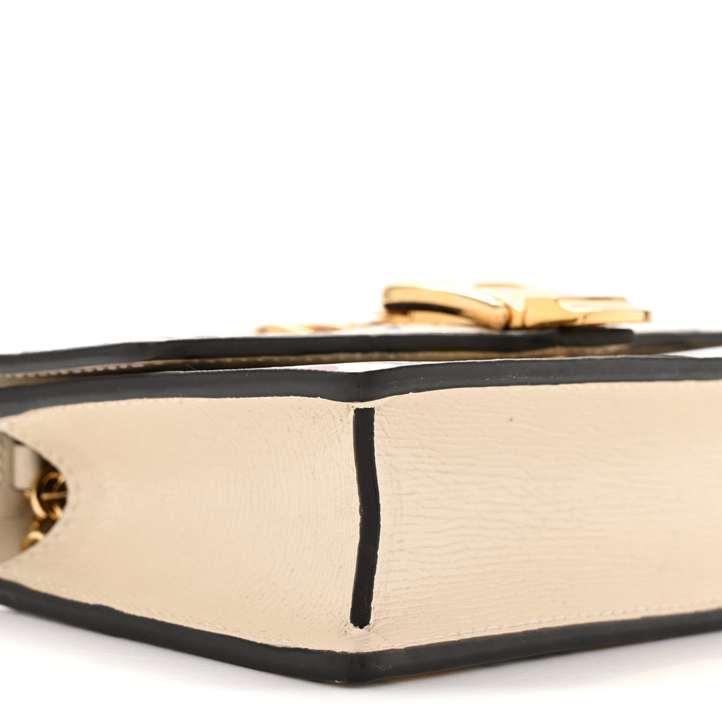 Gucci Textured Calfskin Valentine's Day Super Mini Sylvie Chain Shoulder Bag Ivory
