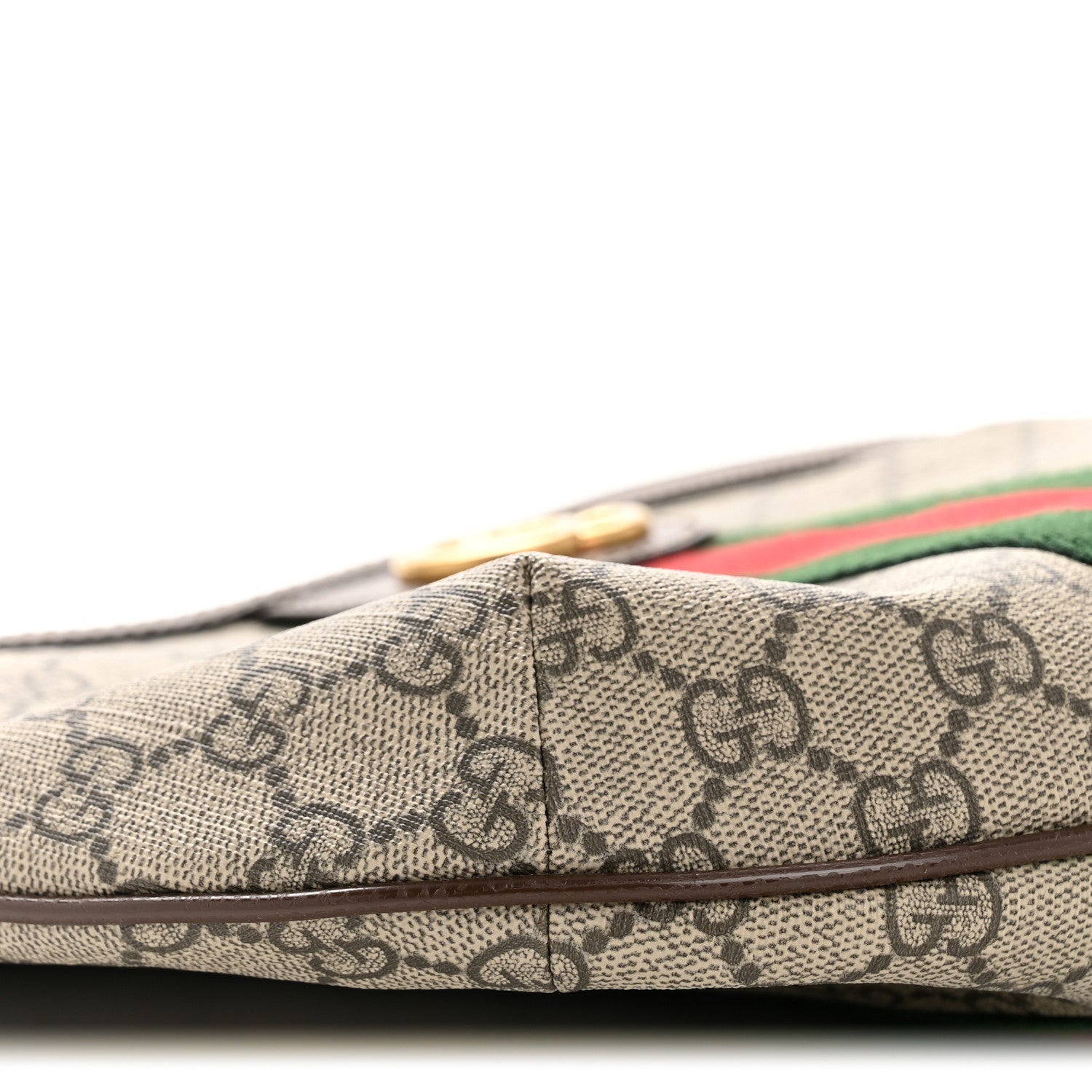 Gucci GG Supreme Monogram Web Small Ophidia Half Moon Hobo Brown
