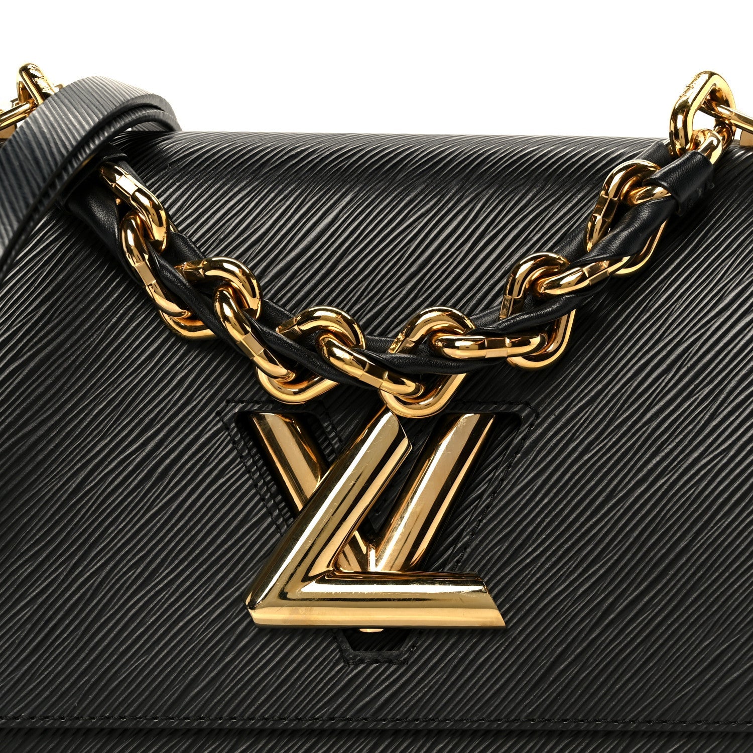 Louis Vuitton Epi Twist Braided Strap Shoulder Bag MM Black