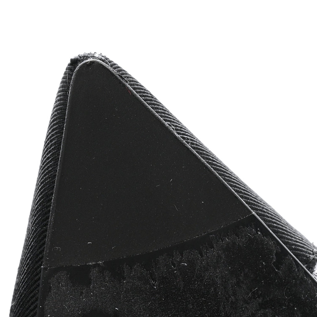 Mesh Grosgrain Camellia Short Boots 36 Grey Black