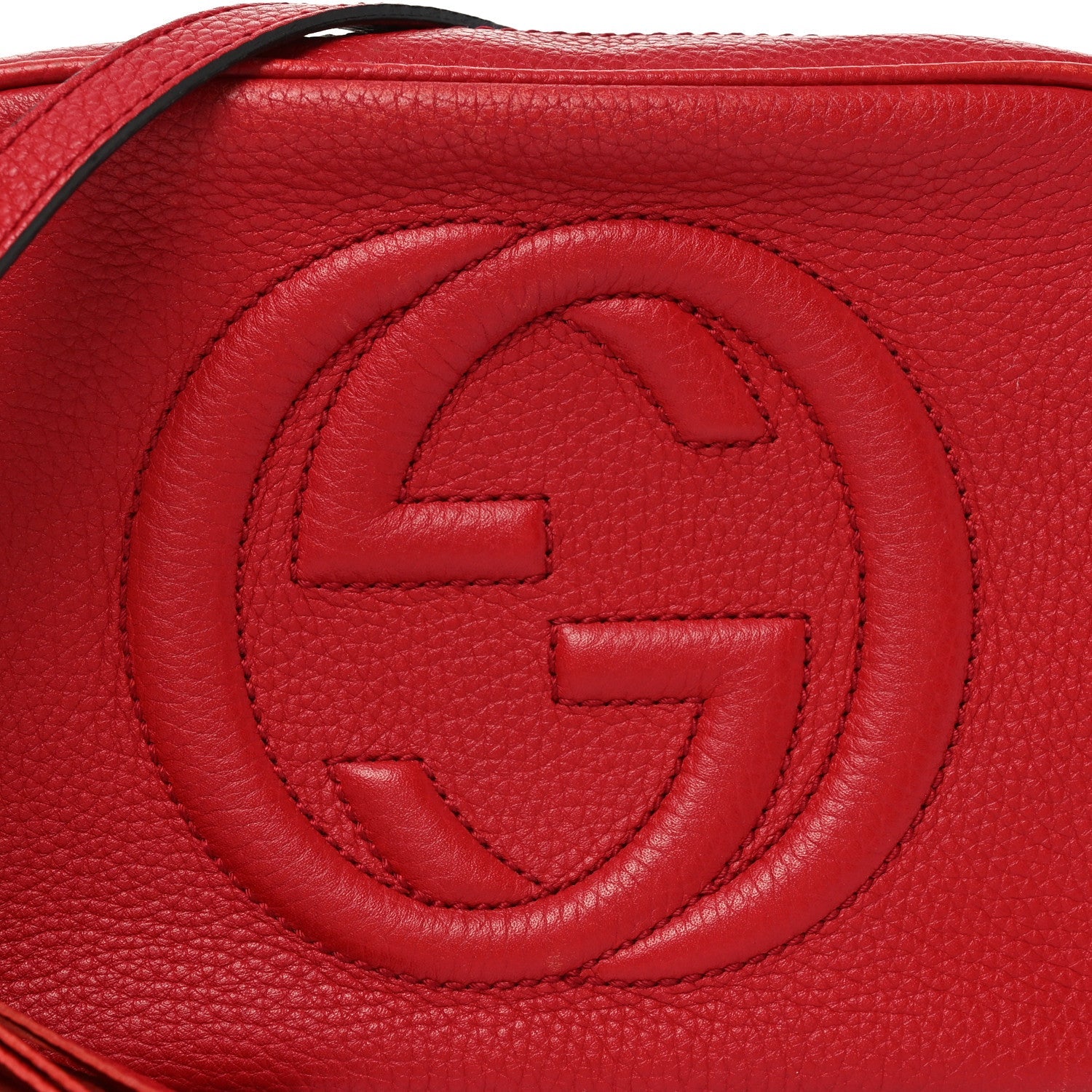 Gucci Pebbled Calfskin Small Soho Disco Bag Vibrant Red