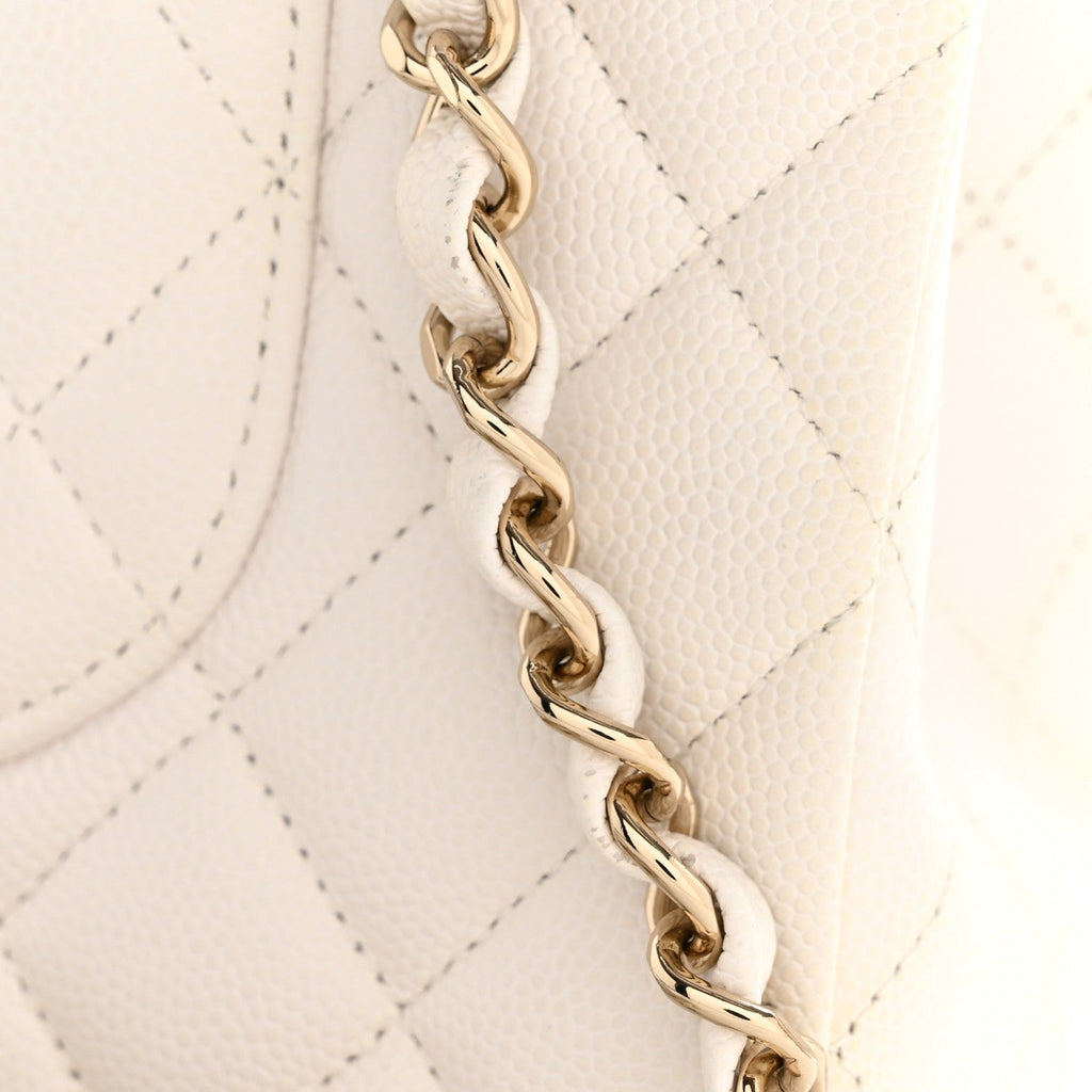 Chanel Caviar Quilted Medium Double Flap White