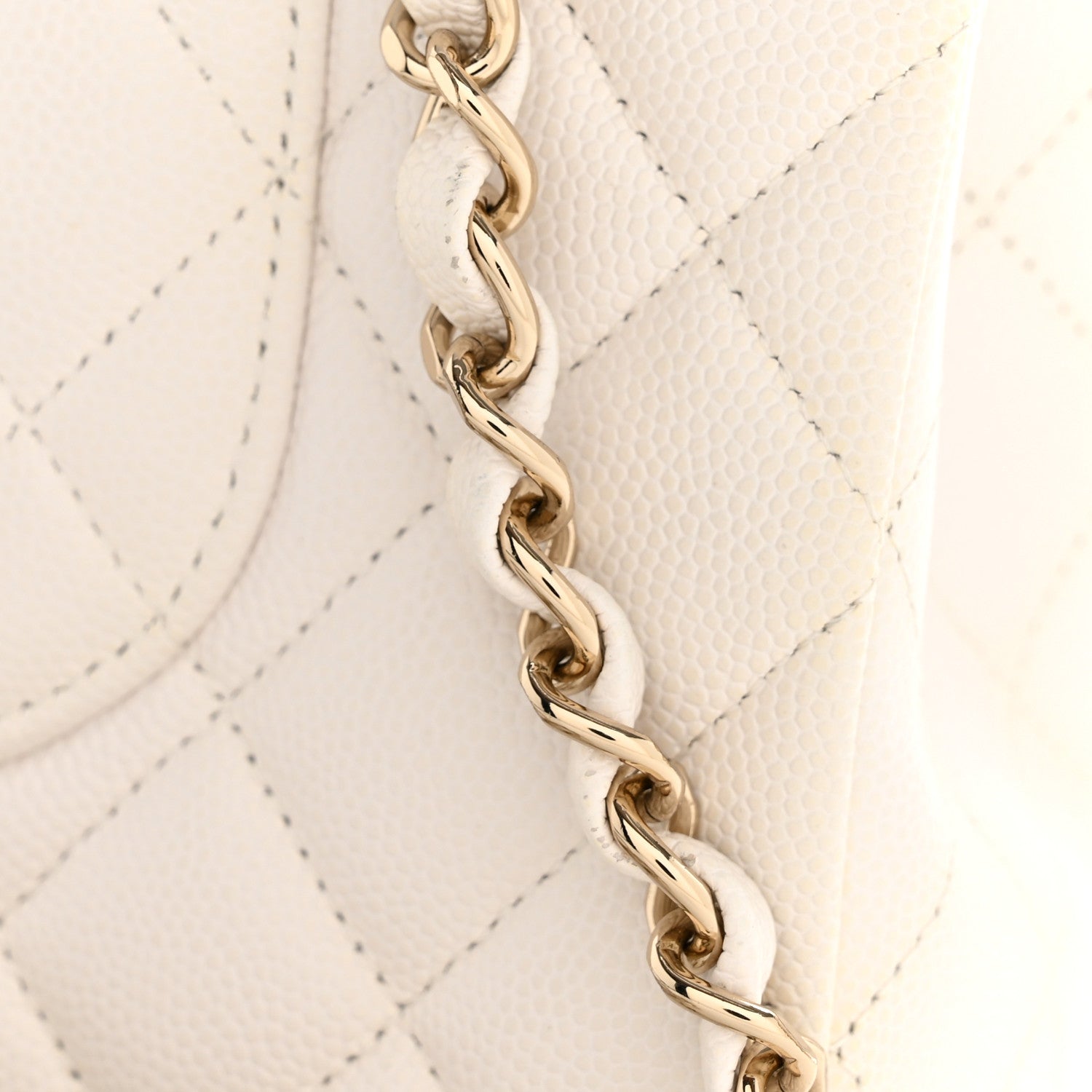 Chanel Caviar Quilted Medium Double Flap White
