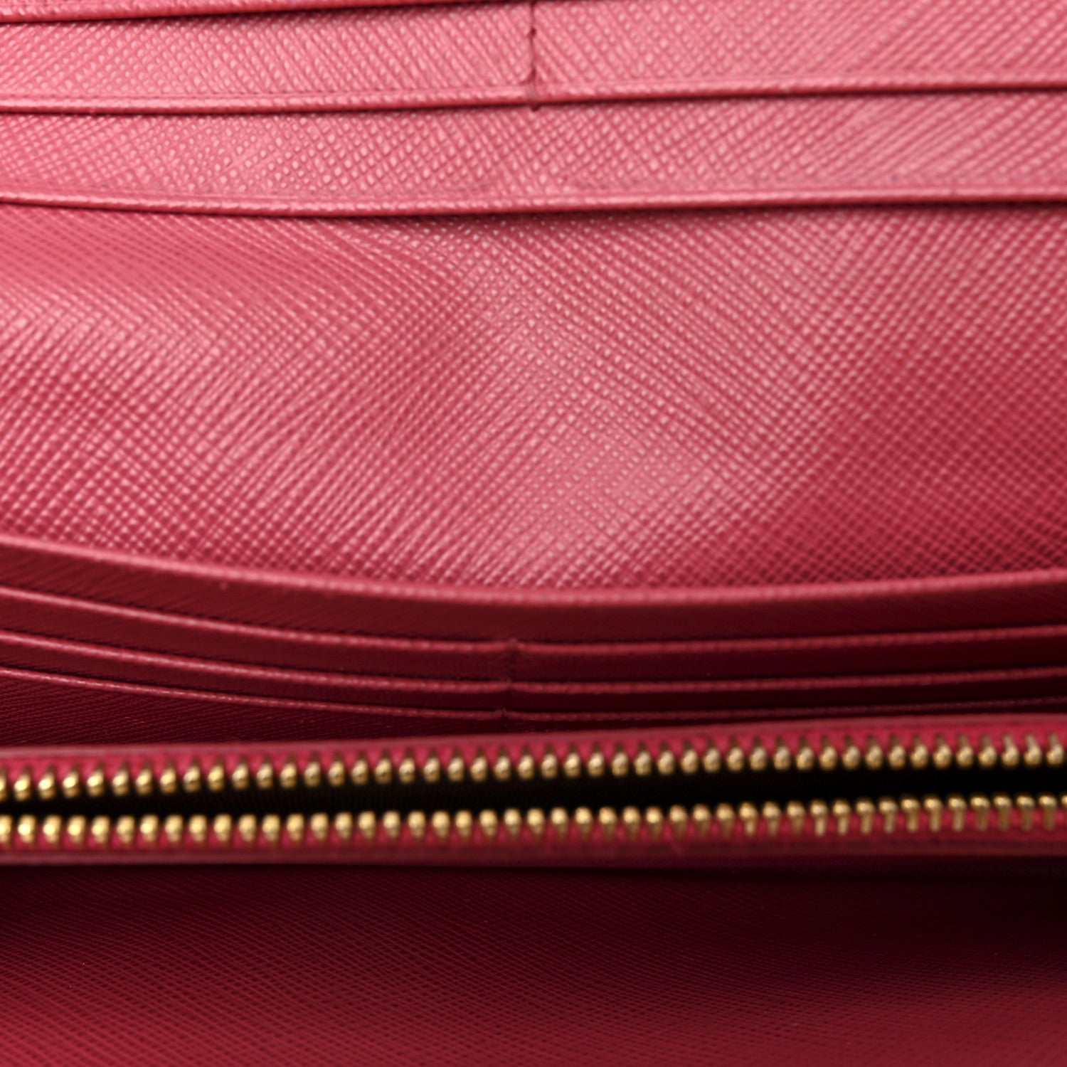 Prada Saffiano Metal Continental Flap Wallet Peonia