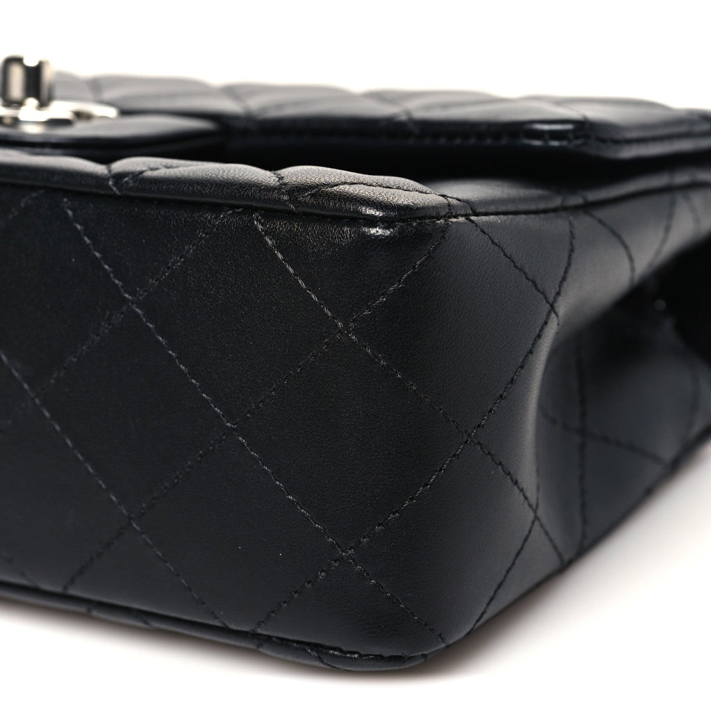 Chanel Lambskin Quilted Mini Rectangular Flap Black