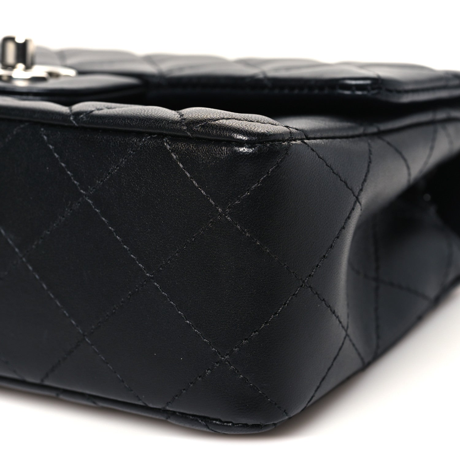 Chanel Lambskin Quilted Mini Rectangular Flap Black
