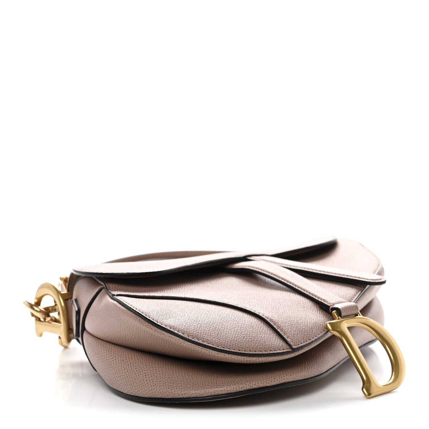 Christian Dior Grained Calfskin Saddle Bag With Strap Blush