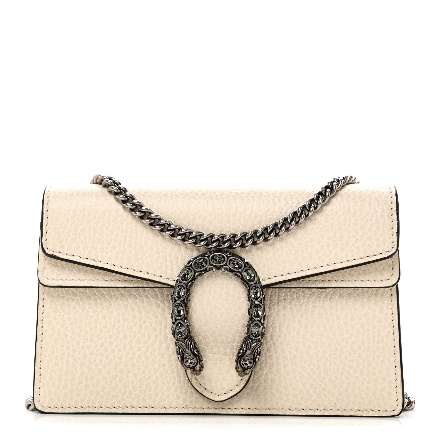 Gucci Dollar Calfskin Crystal Super Mini Dionysus Shoulder Bag Mystic White Black Diamond