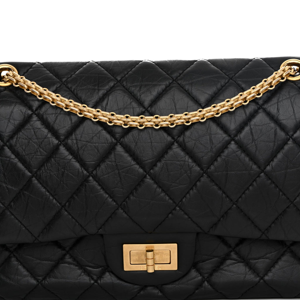 Chanel Aged Calfskin Quilted 2.55 Reissue 227 Flap Black