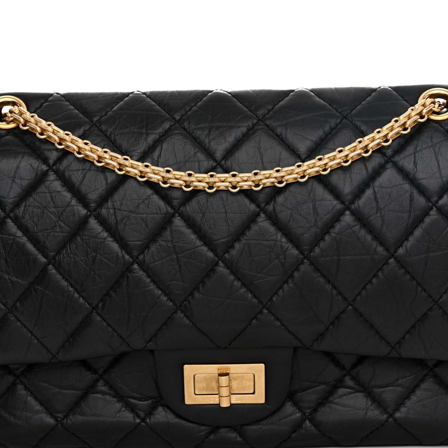 Chanel Aged Calfskin Quilted 2.55 Reissue 227 Flap Black