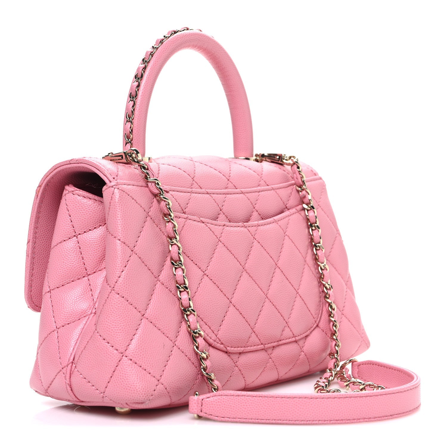 Chanel Caviar Quilted Mini Coco Chain Handle Flap Pink