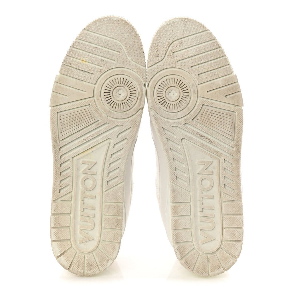 Louis Vuitton Calfskin Mens LV Trainer Sneakers 9.5 White