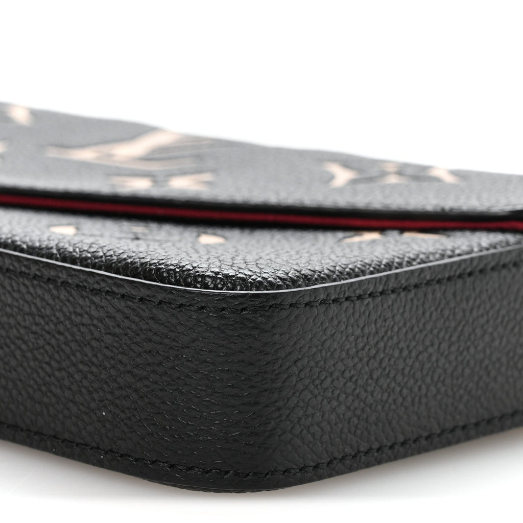 Louis Vuitton Empreinte Monogram Giant Felicie Pochette Black Beige