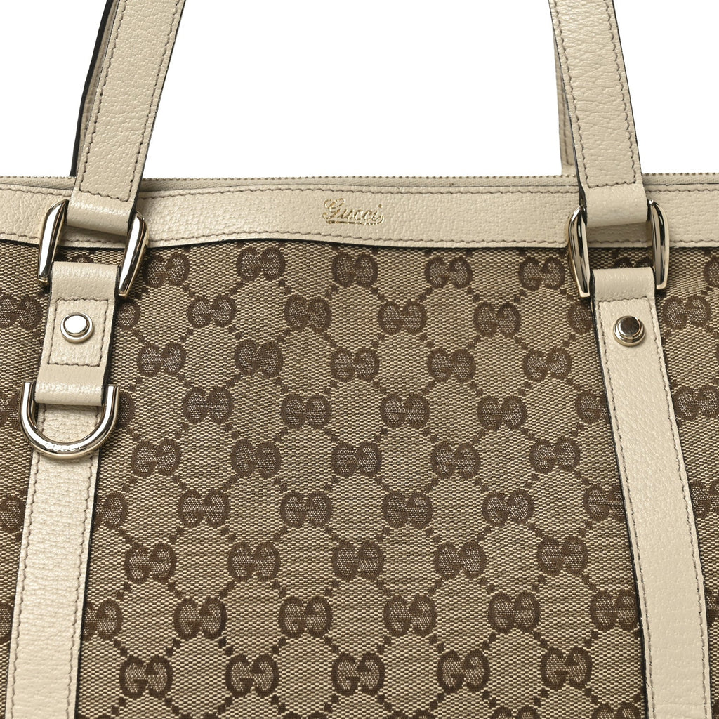 Gucci Monogram Medium Abbey Tote Off White
