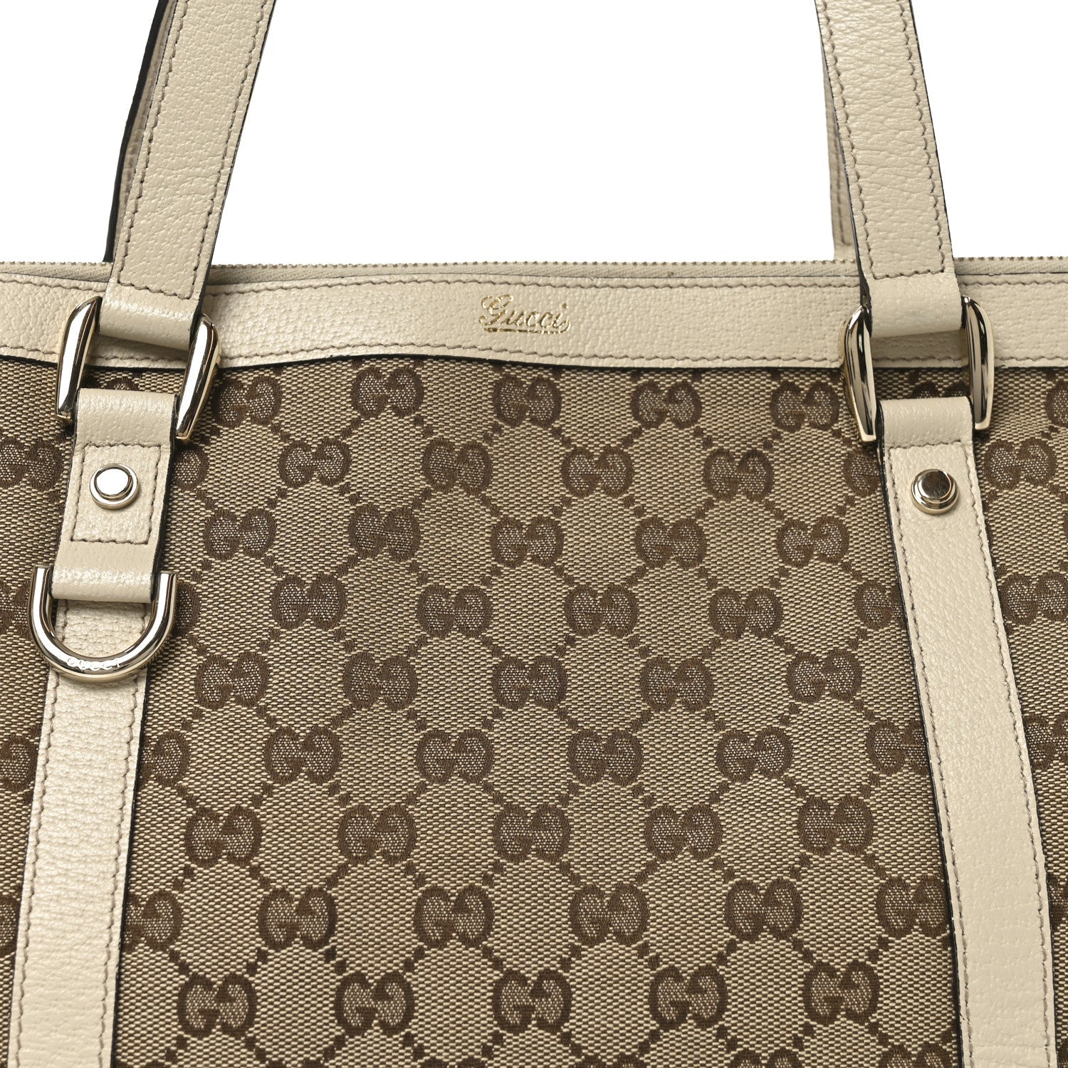 Gucci Monogram Medium Abbey Tote Off White
