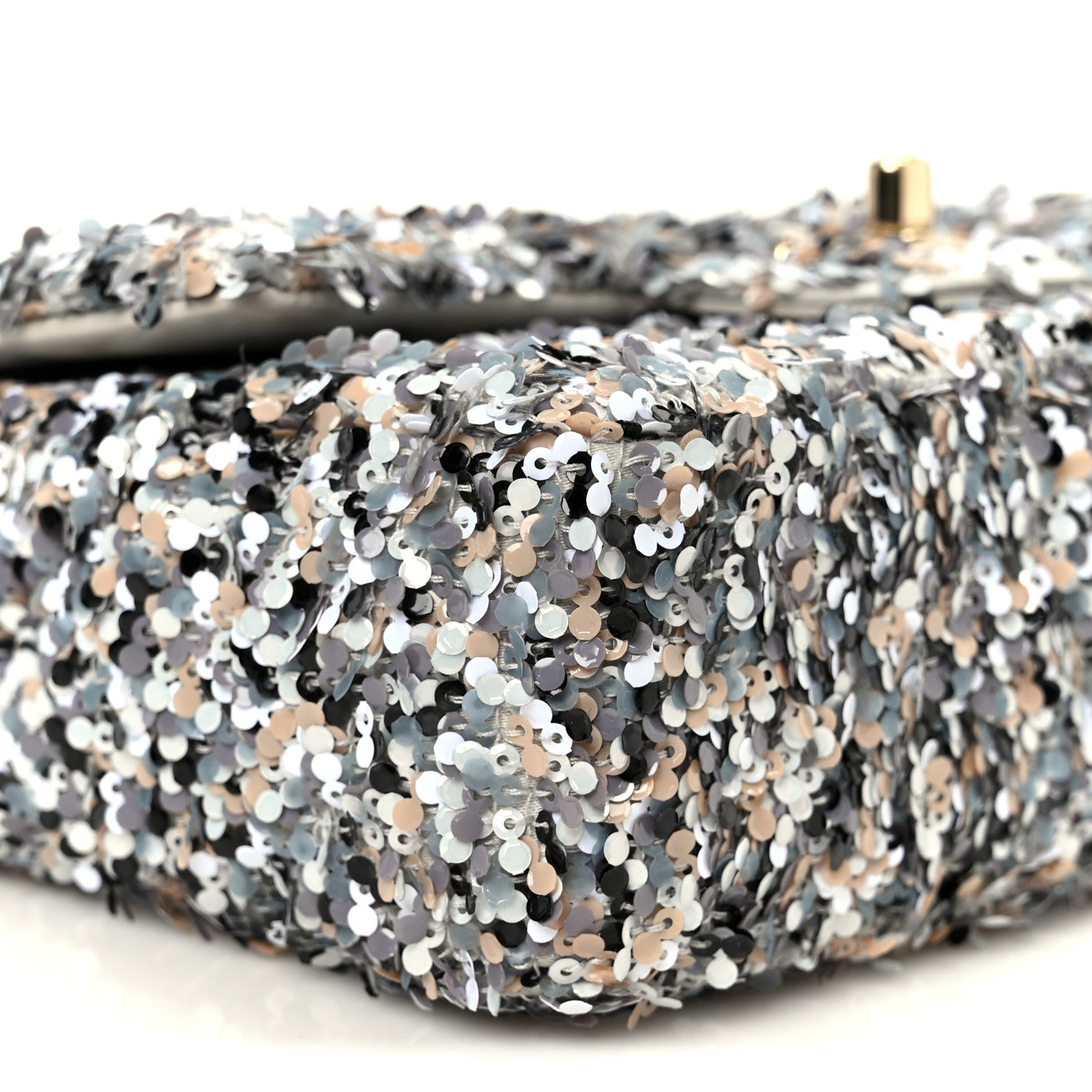 Chanel Sequin Mini Flap Gray Black White Pearly White
