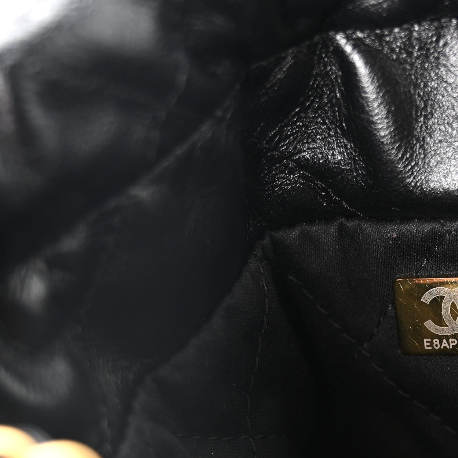 Chanel Shiny Calfskin Quilted Mini Chanel 22 Black