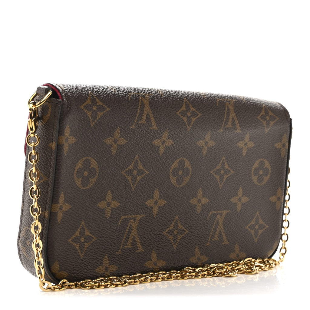 Louis Vuitton Monogram Pochette Felicie Chain Wallet Fuchsia