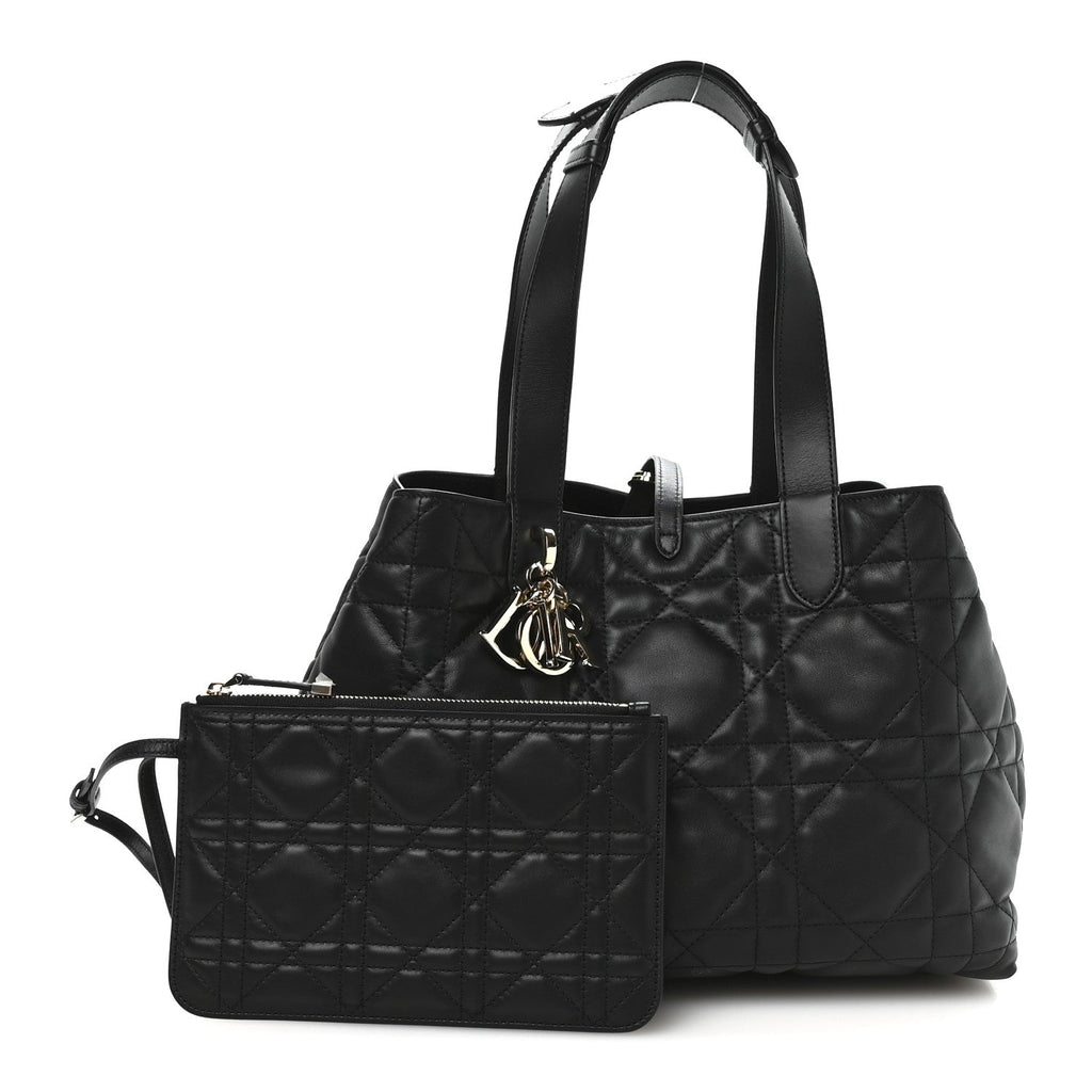 Christian Dior Calfskin Macrocannage Medium Toujours Black