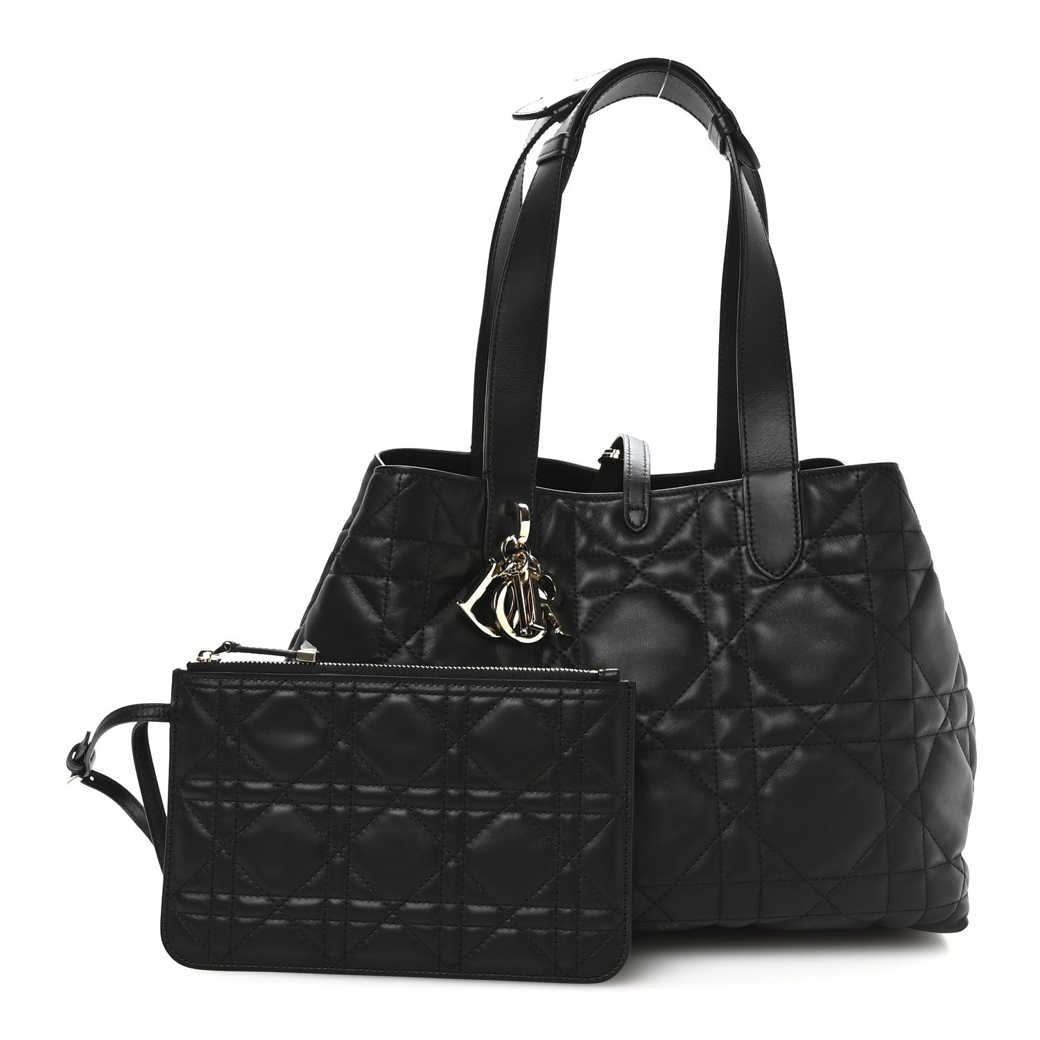 Christian Dior Calfskin Macrocannage Medium Toujours Black