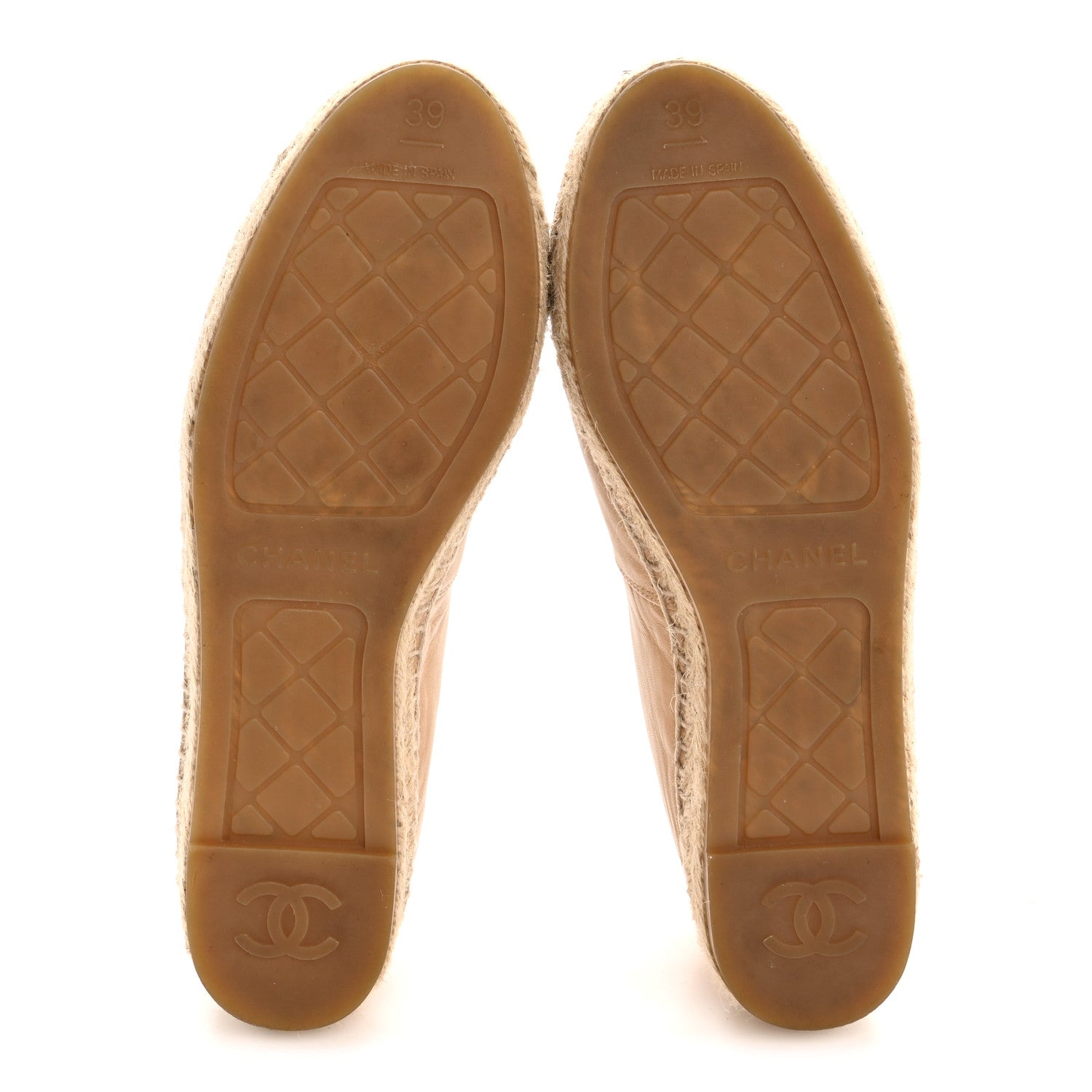 Lambskin CC Espadrilles 39 Beige Black
