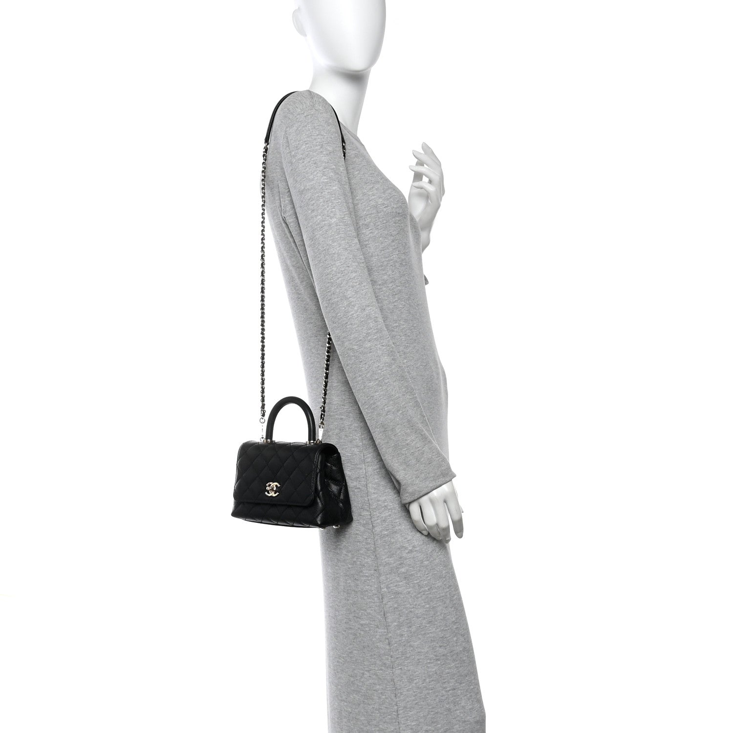 Chanel Caviar Quilted Extra Mini Coco Handle Flap Black